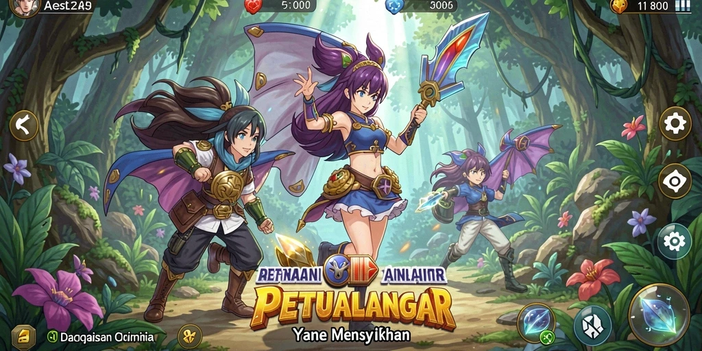 Tampilan petualangan seru dalam 8II dengan karakter anime yang menarik.