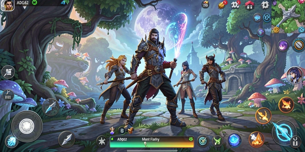 Tampilan permainan ADG62 dengan grafis RPG yang memukau.