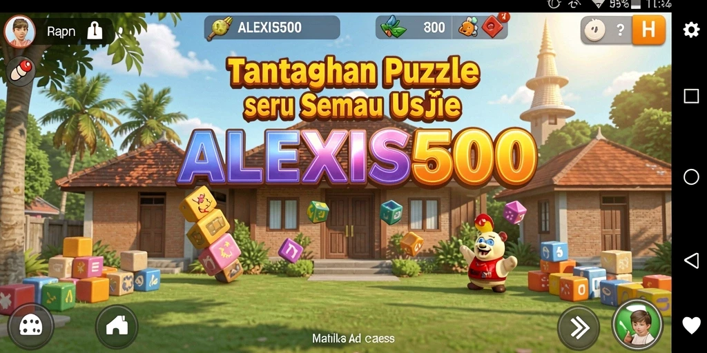 Tangkapan layar gameplay ALEXIS500 menampilkan tantangan puzzle yang menarik.