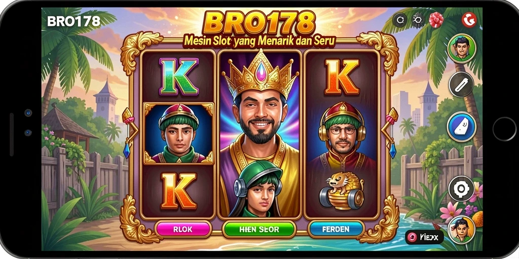 Screenshot utama BRO178 menampilkan gameplay slot yang seru dan berwarna.