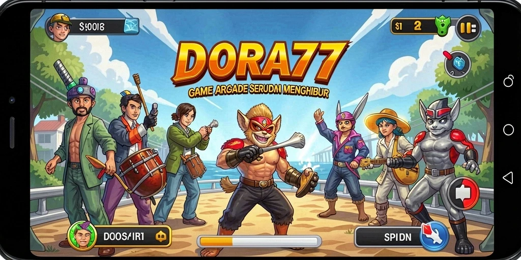Tampilan gameplay DORA77 yang menarik dan penuh warna.