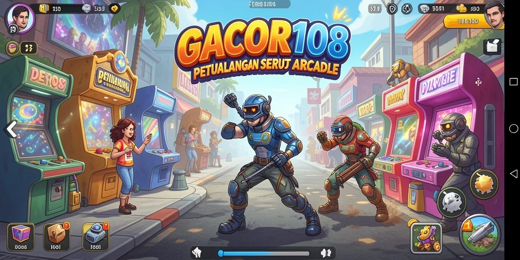 Screenshot utama GACOR108 menampilkan aksi seru dalam gameplay Arcade.