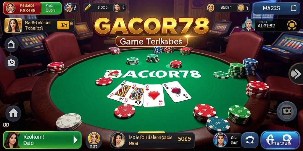 Screenshot gameplay GACOR78 menampilkan aksi poker yang seru.