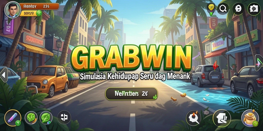 Gameplay menarik dalam aplikasi GRABWIN yang menampilkan simulasi kehidupan.