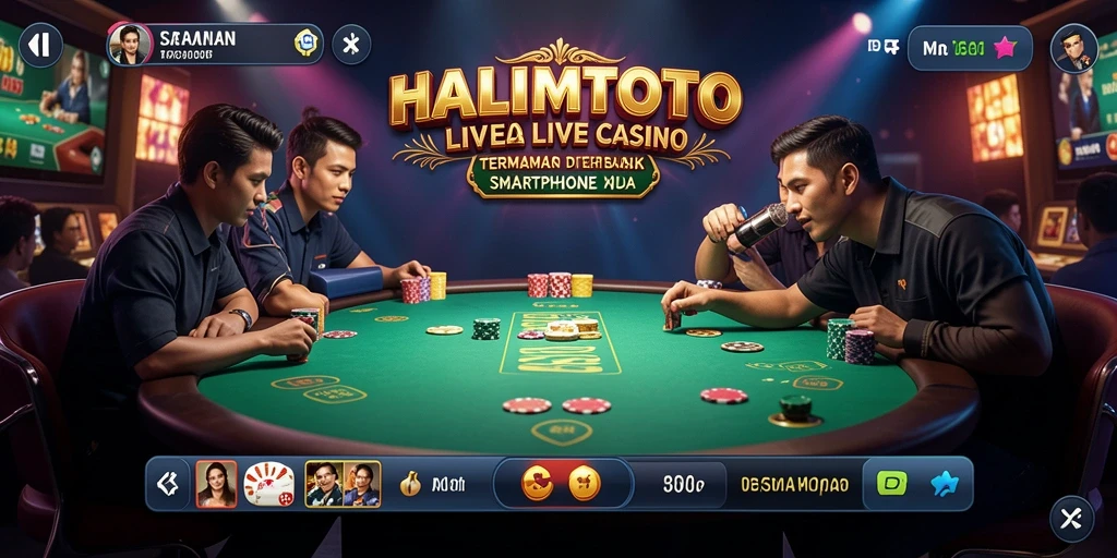 Screenshot gameplay menunjukkan dealer ramah dalam permainan Live Casino.