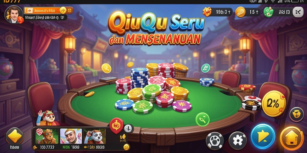 Screenshot menunjukkan gameplay QiuQiu yang kompetitif dan seru.