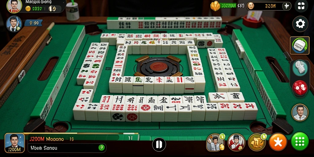 Screenshot gameplay J200M yang menampilkan tantangan Mahjong yang menarik.