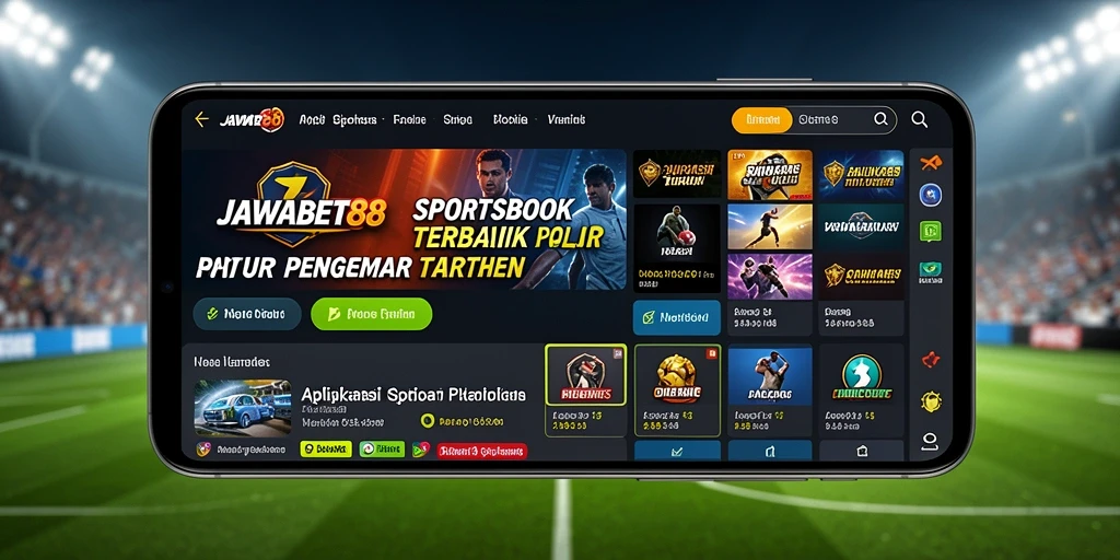 Screenshot utama menunjukkan antarmuka user-friendly JAWABET88 saat melakukan taruhan.