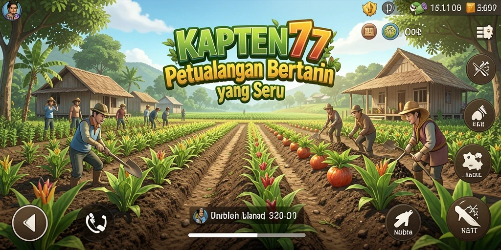 Tampilkan gameplay seru dalam <strong>KAPTEN77</strong> dengan berbagai kegiatan bertani.