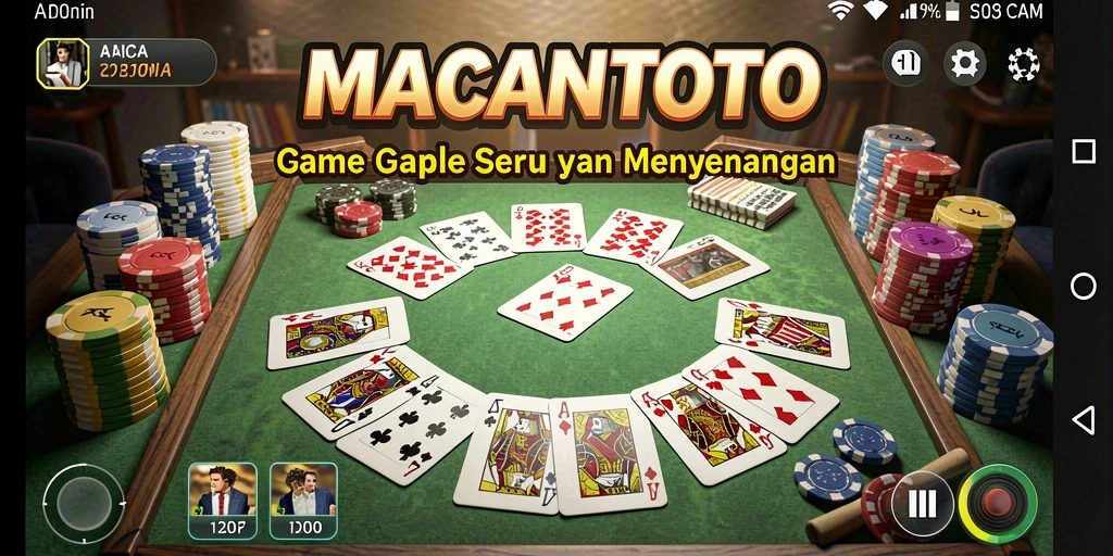 Tampilan menarik dari gameplay Gaple di MACANTOTO.