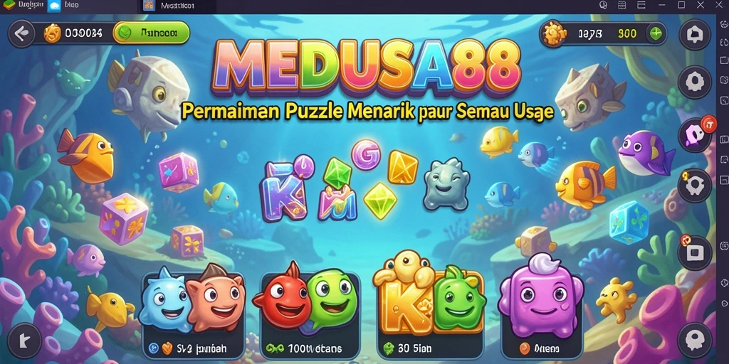Tampilan gameplay dari MEDUSA88 yang penuh warna dan menantang.