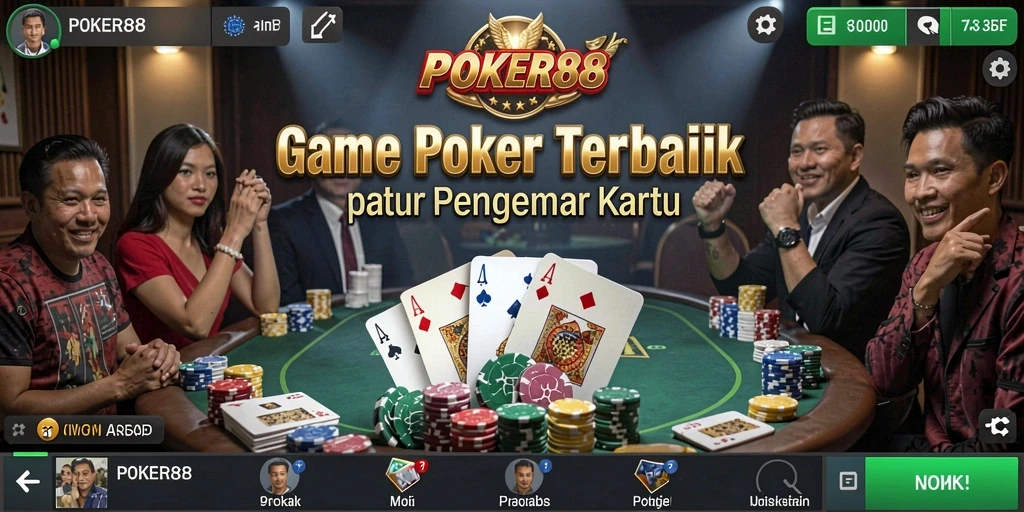 Tampilan gameplay seru di POKER88 dengan banyak pemain.