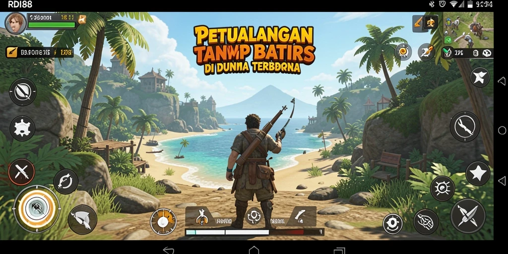 Screenshot gameplay RDI88 menampilkan eksplorasi dunia terbuka yang luas.