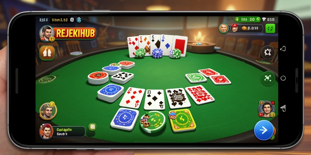 Screenshot gameplay seru dari REJEKIHUB menunjukkan momen seru Gaple.