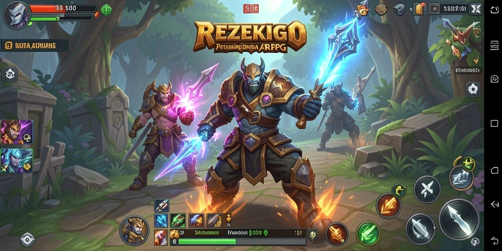 Tampilan seru gameplay ARPG yang penuh aksi di REZEKIGO.