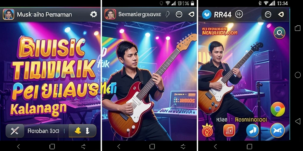 Screenshot RR44 menampilkan gameplay interaktif dan menyenangkan dari permainan musik.