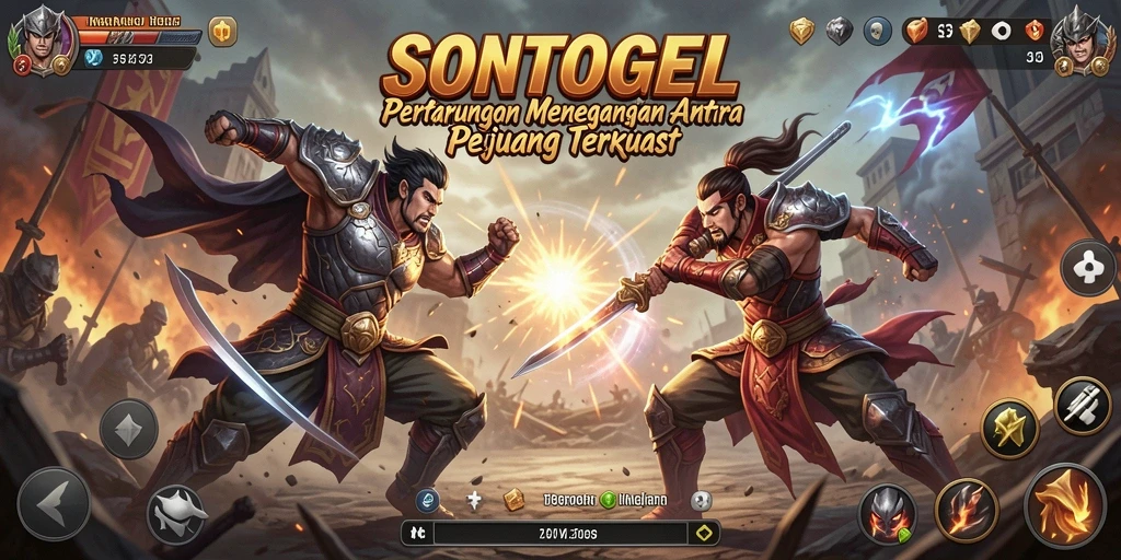 Gameplay intens dalam SONTOGEL, pertarungan seru dan serangan spektakuler.