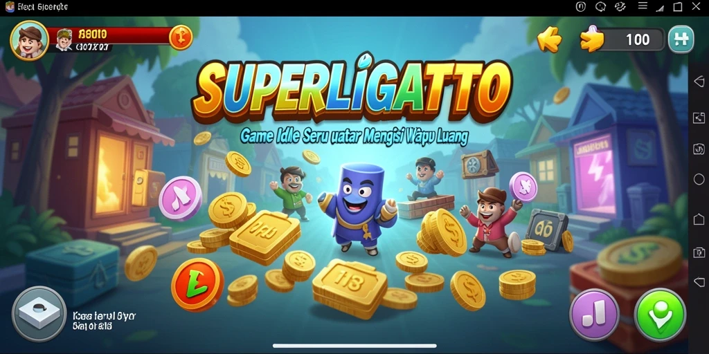 Tampilan gameplay <strong>SUPERLIGATOTO</strong>, menunjukkan pertarungan karakter yang seru dan strategis.