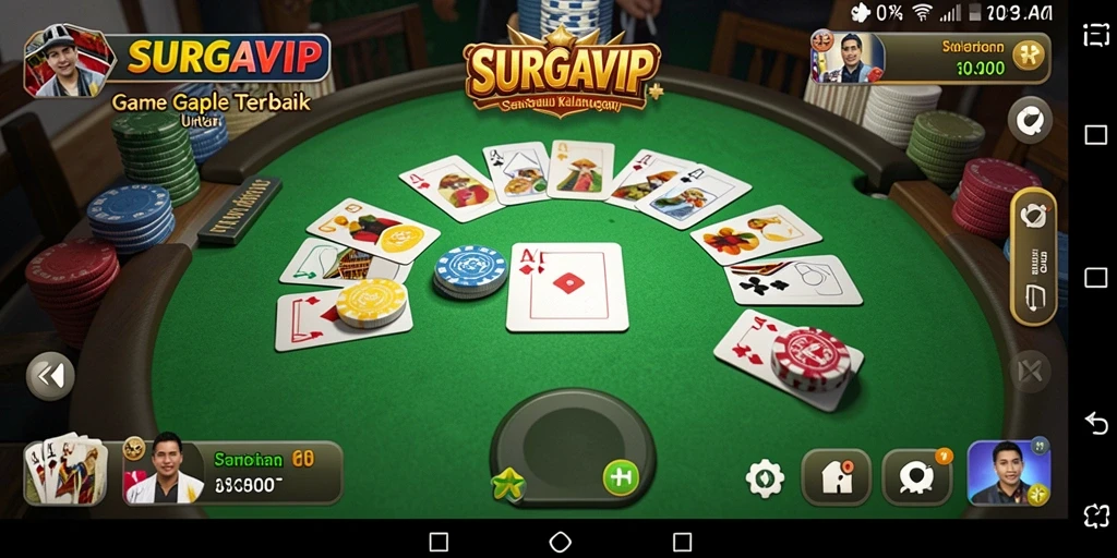 Tampilan gameplay seru dan interaktif dalam SURGAVIP.